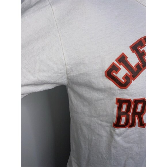 Vintage Starter Single Stitch T Shirt Cleveland Browns L Made in USA White Tee - Picture 6 of 11
